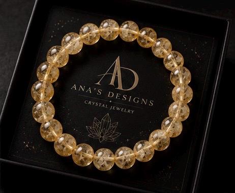 Golden Manifestation 8mm Citrine Crystal Bracelet
