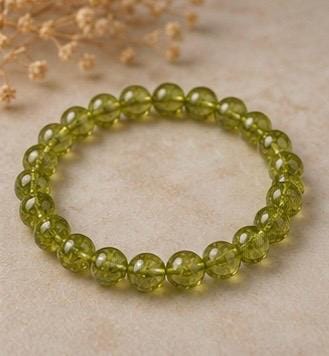 Verdant Light 8mm Peridot Crystal Bracelet