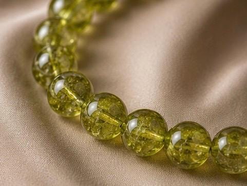 Verdant Light 8mm Peridot Crystal Bracelet