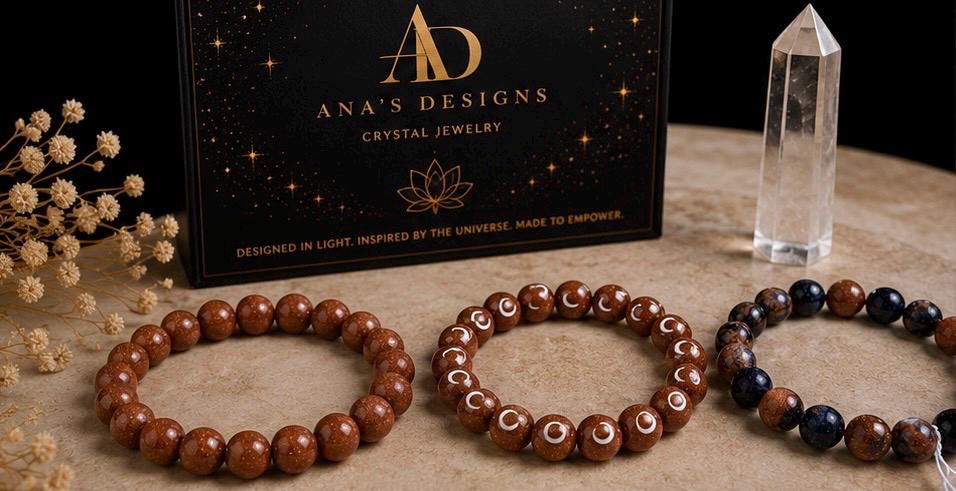 Starlit Ember Goldstone Crystal Bracelet Collection
