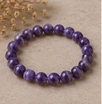 Moonlit Serenity 8mm Amethyst Crystal Bracelet
