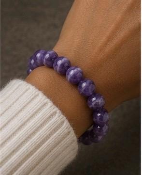 Moonlit Serenity 8mm Amethyst Crystal Bracelet