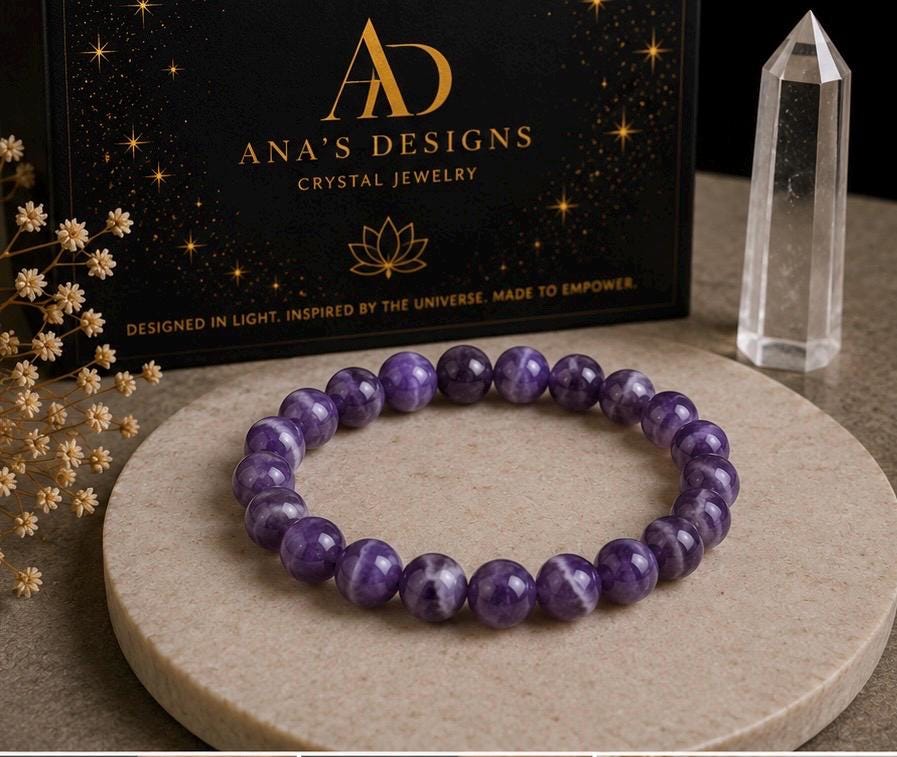 Moonlit Serenity 8mm Amethyst Crystal Bracelet