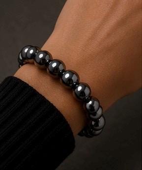 Obsidian Pulse Magnetic Hematite Energy Bracelet