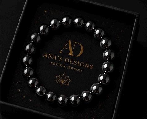 Obsidian Pulse Magnetic Hematite Energy Bracelet