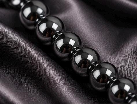 Obsidian Pulse Magnetic Hematite Energy Bracelet