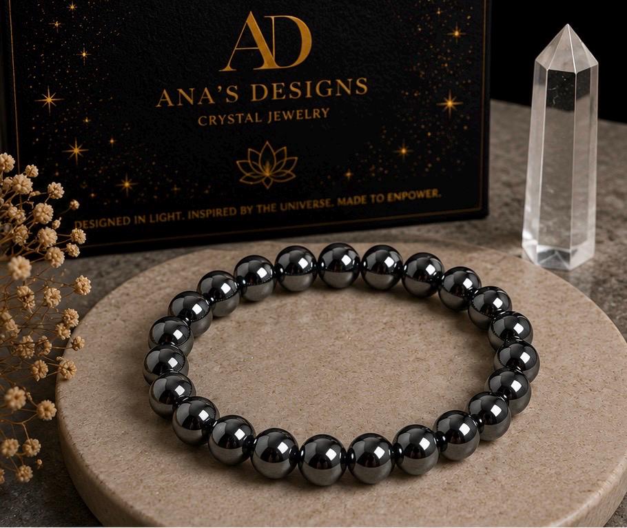 Obsidian Pulse Magnetic Hematite Energy Bracelet