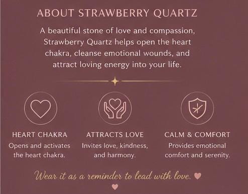 Strawberry Quartz Bracelet • 8mm Genuine Crystal Beads • Love & Emotional Healing