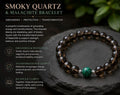 Smoky Quartz and  Malachite Bracelet • Grounding & Transformation Crystal Bracelet