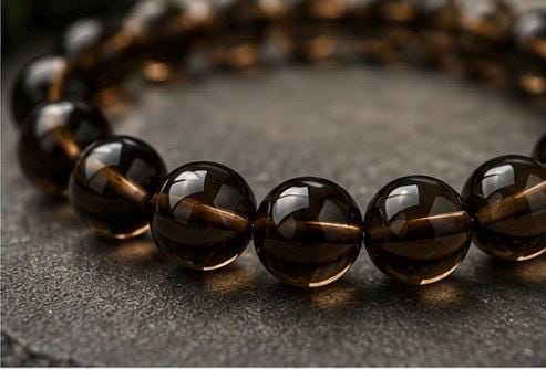 Smoky Quartz Bracelet 8 mm  • Genuine Grounding Crystal • Protection & Calm Energy