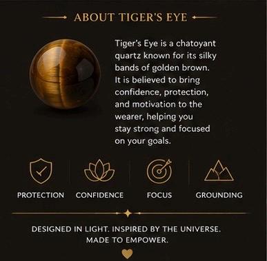 Tiger’s Eye Bracelet • 8mm Genuine Crystal Beads • Confidence & Protection Stone
