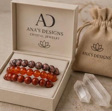 Rhodonite Carnelian Red Jasper Bracelet Stack | Natural Crystal Trio Set