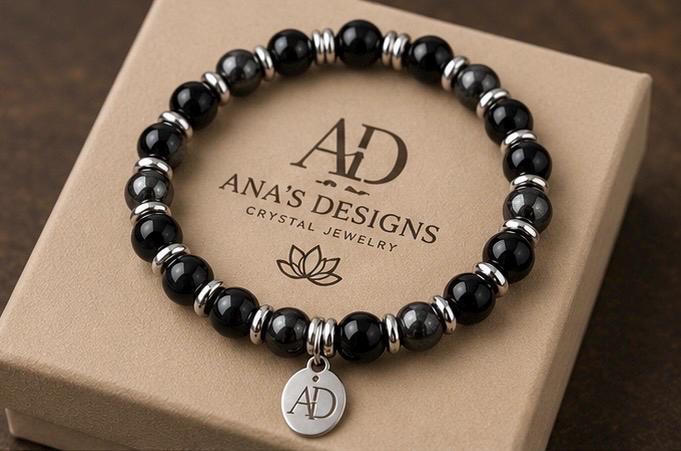 Shadow Shield Bracelet Hematite • Black Onyx • Black Tourmaline