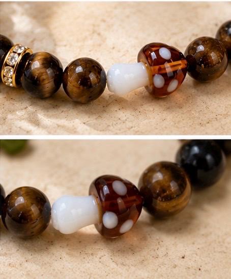 Woodland Luxe | Tiger Eye Mushroom Bracelet