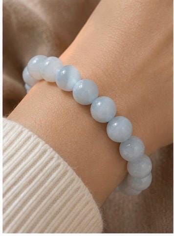 Celestial Tide “8mm Aquamarine Crystal Bracelet”