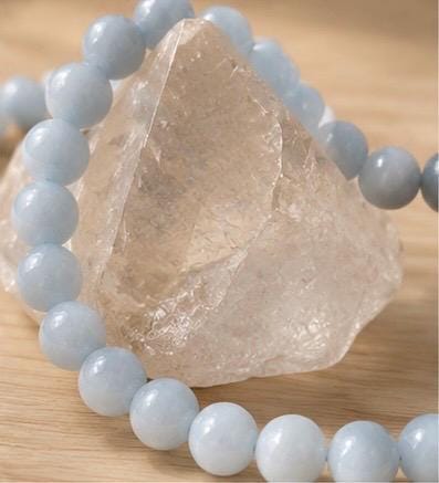 Celestial Tide “8mm Aquamarine Crystal Bracelet”