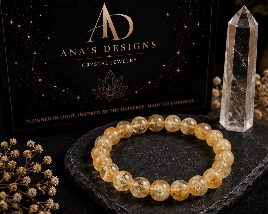 Golden Manifestation 8mm Citrine Crystal Bracelet