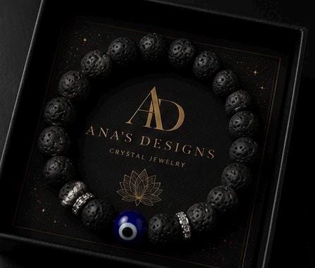 Obsidian Guardian 8mm Lava Stone Evil Eye Protection Bracelet