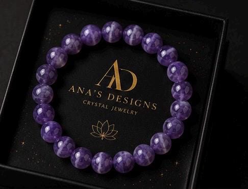 Moonlit Serenity 8mm Amethyst Crystal Bracelet