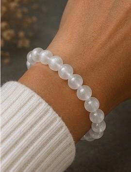 Lunar Veil 8mm Selenite Crystal Bracelet