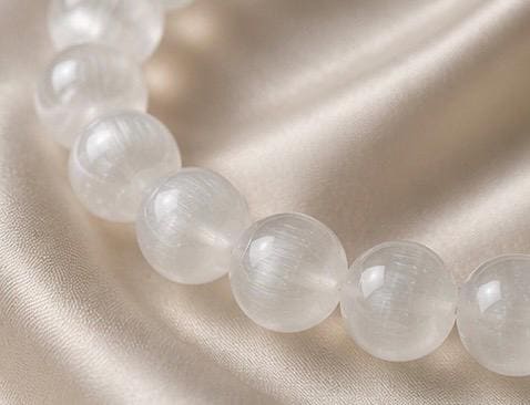 Lunar Veil 8mm Selenite Crystal Bracelet
