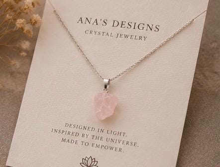 Blush Moon Rose Quartz Crystal Pendant