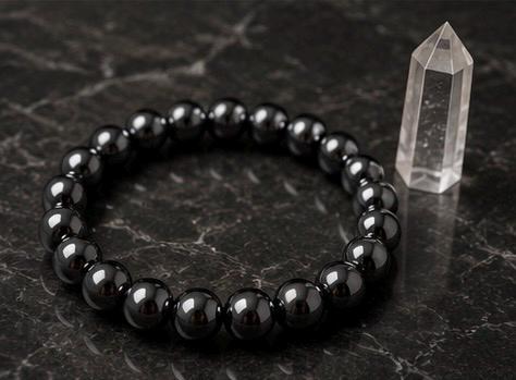 Obsidian Pulse Magnetic Hematite Energy Bracelet