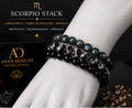 Scorpio zodiac Stack Bracelet Set – Labradorite, Obsidian, Tourmalinated Quartz
