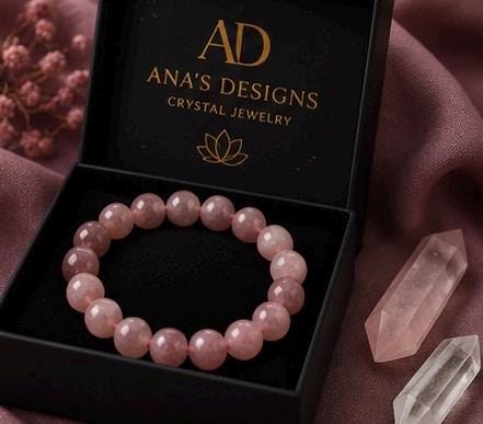 Strawberry Quartz Bracelet • 8mm Genuine Crystal Beads • Love & Emotional Healing