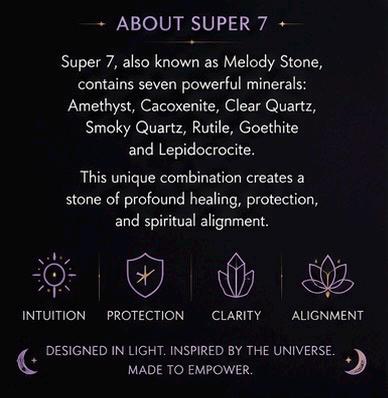 Super 7 Bracelet • Genuine Melody Stone • Spiritual Awakening & High Vibration Crystal