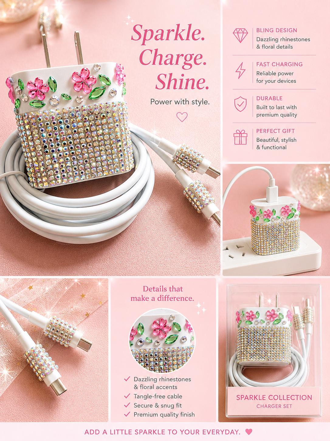 Luxury Bling USB-C Charger Set