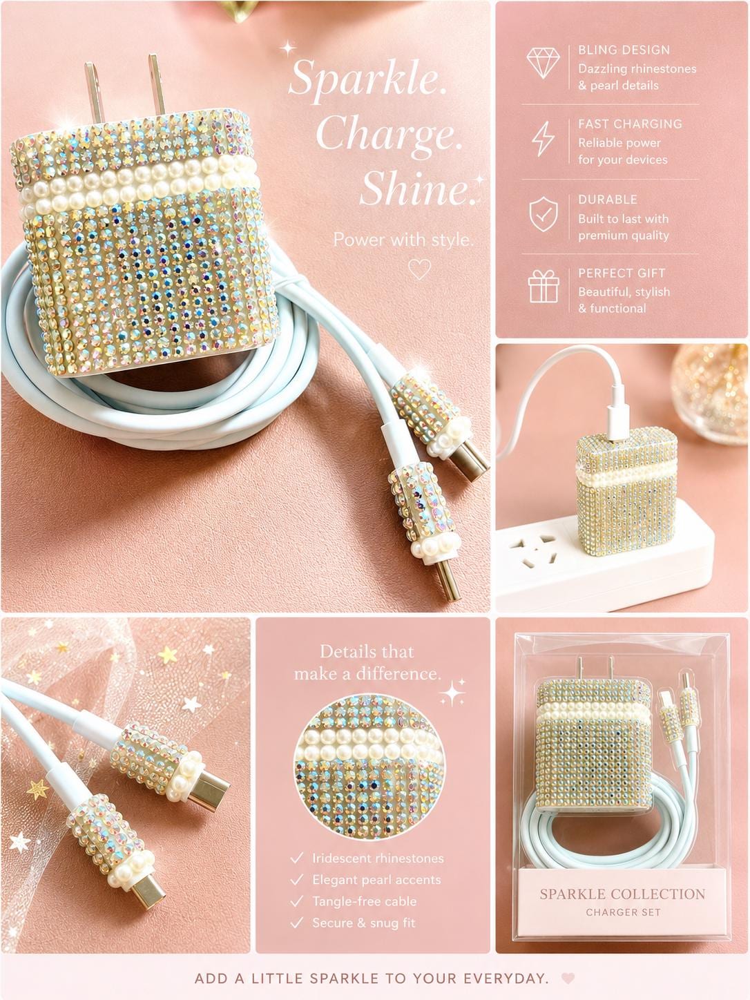 Luxury Bling USB-C Charger Set