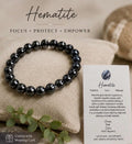 Natural Hematite Stretch Bracelet • Root Chakra Crystal Jewelry