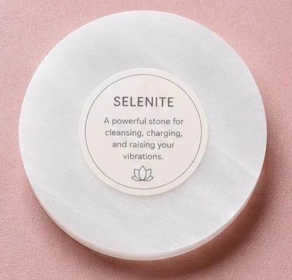 Selenite Charging Plates - ( round and 7 chakra stick available )Crystal Cleansing & Energy Charging