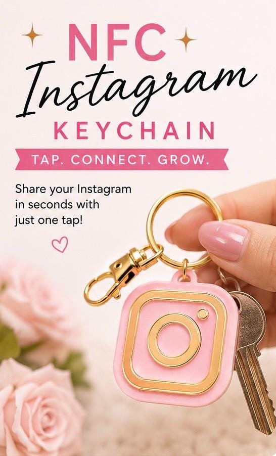 NFC Instagram Keychain