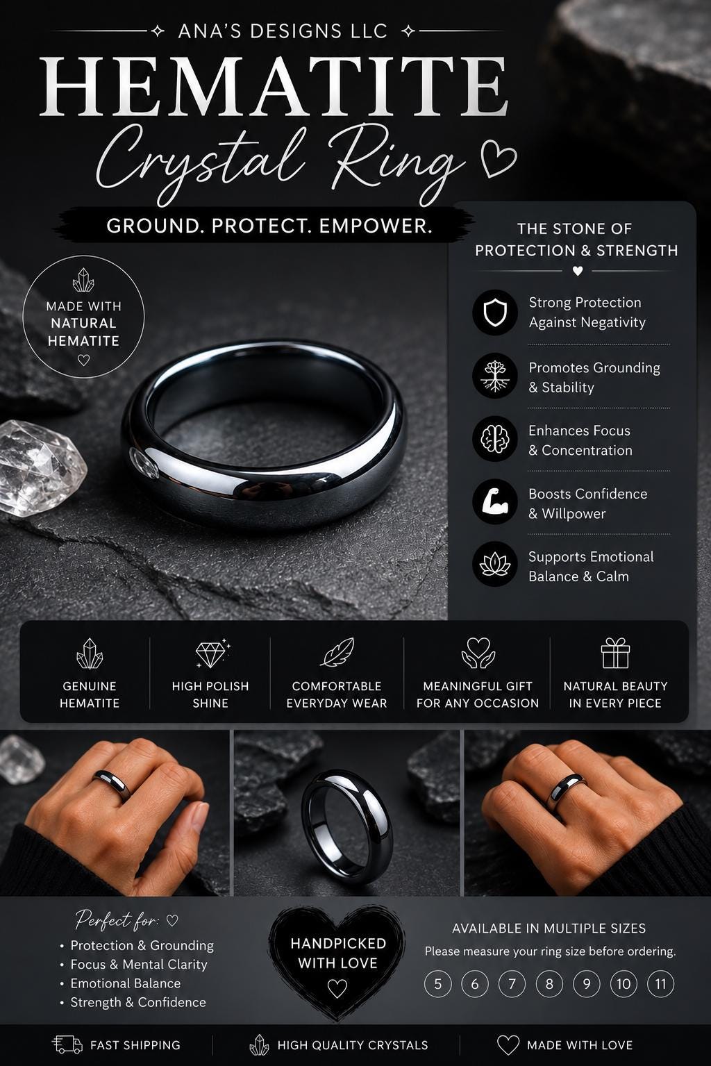 Crystal Ring Collection – Natural Gemstone Rings