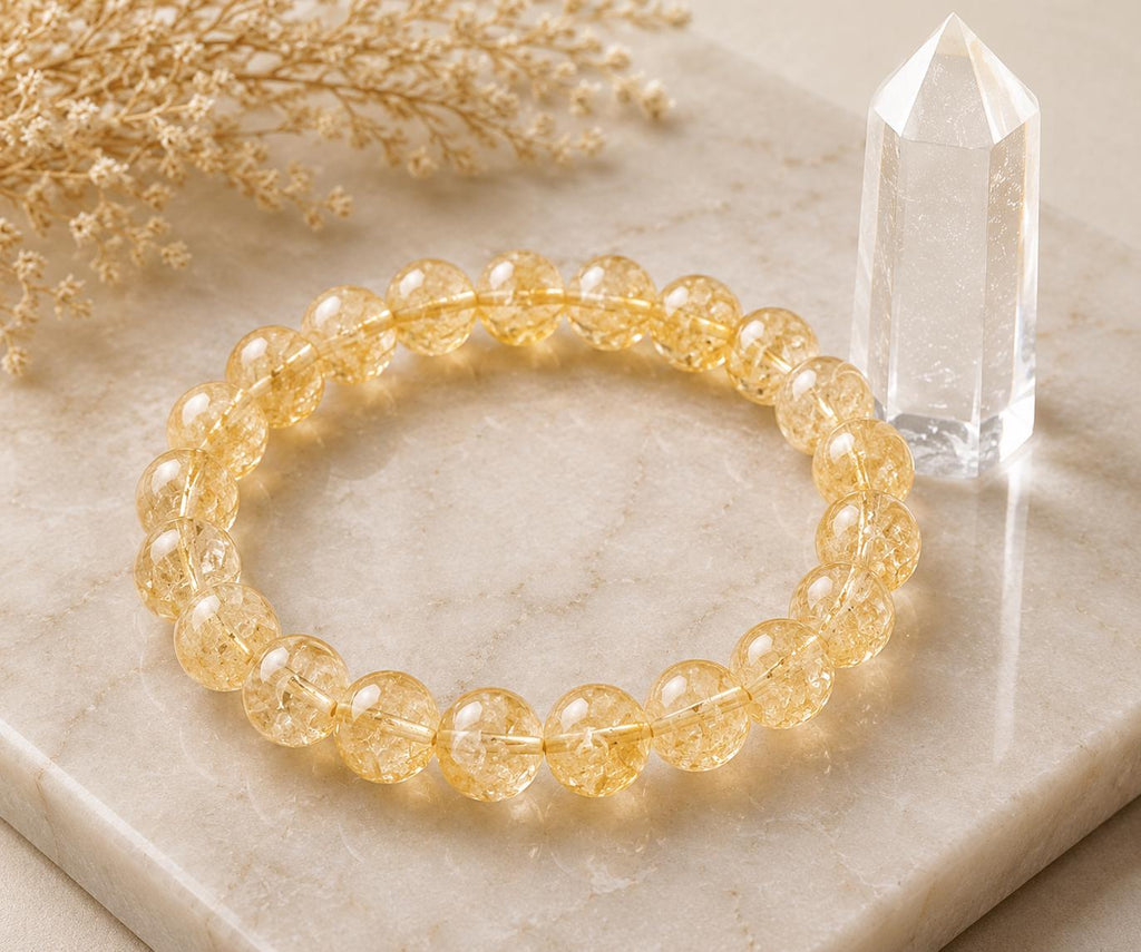 Golden Manifestation 8mm Citrine Crystal Bracelet