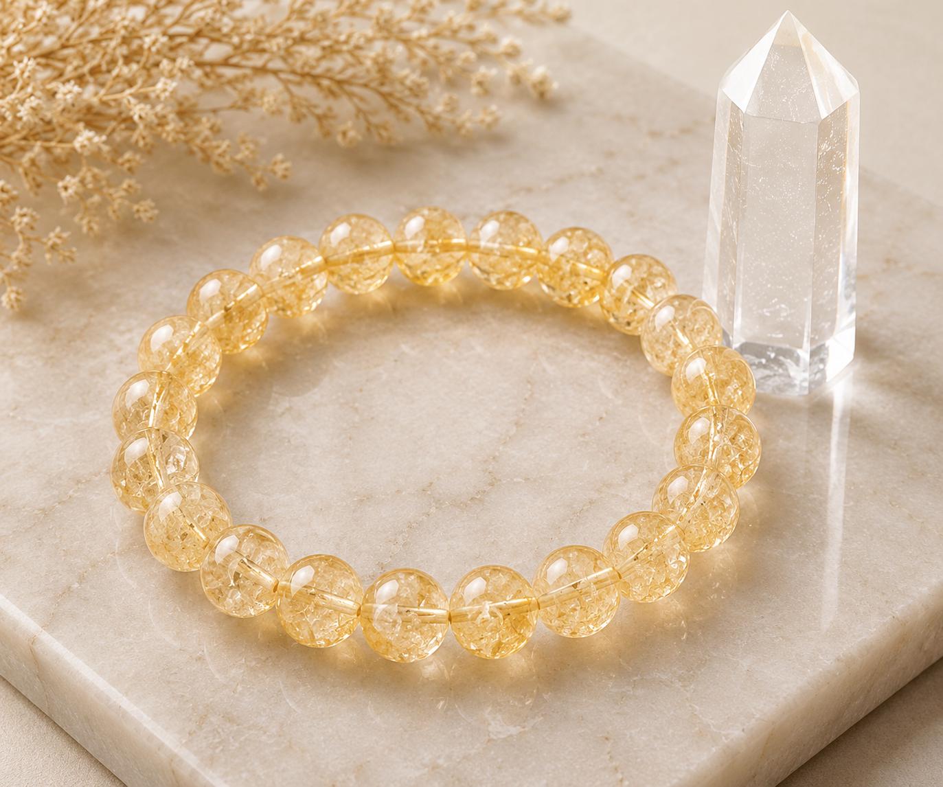 Golden Manifestation 8mm Citrine Crystal Bracelet