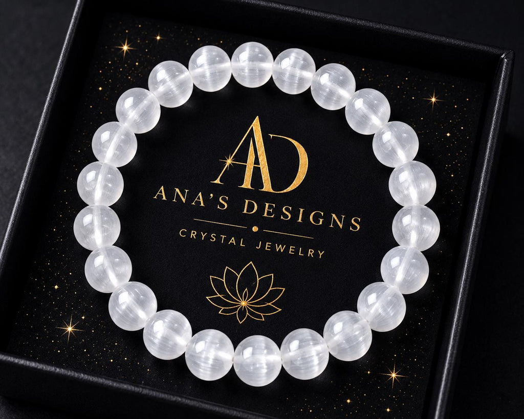 Lunar Veil 8mm Selenite Crystal Bracelet