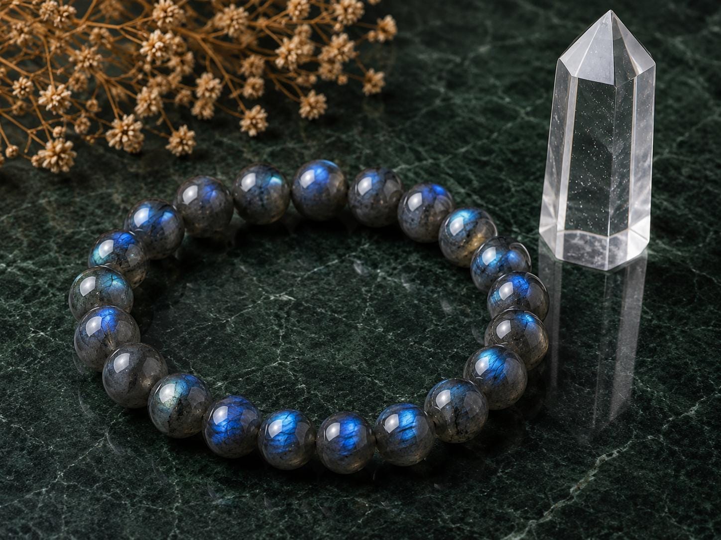 Midnight Aurora 8mm Labradorite Crystal Bracelet