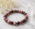Shadow Bloom Black Stripe Rhodonite Crystal Bracelet