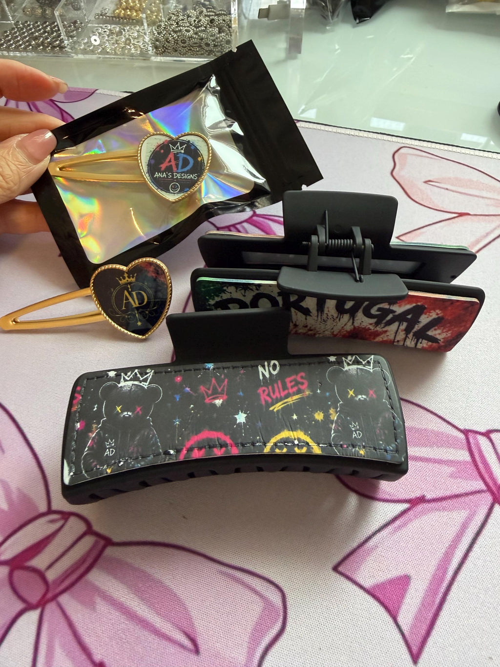Custom Sublimated Hair Clips & Claw Clips