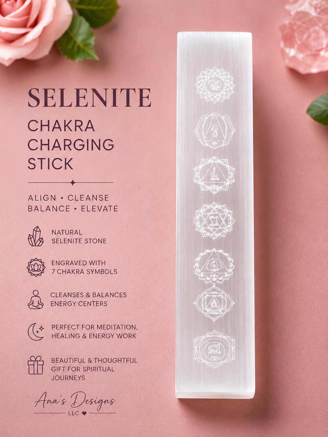 Selenite Charging Plates - ( round and 7 chakra stick available )Crystal Cleansing & Energy Charging