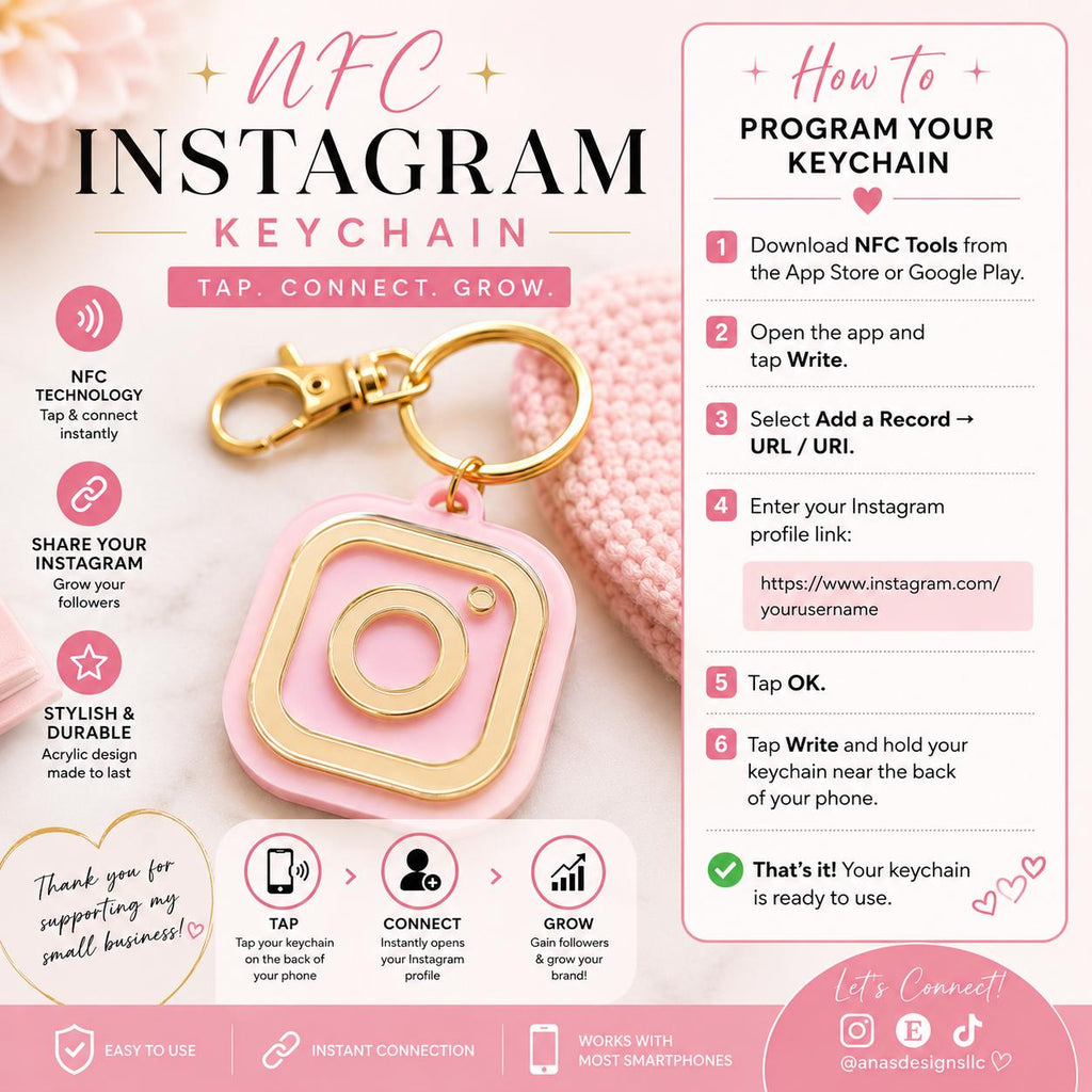 NFC Instagram Keychain