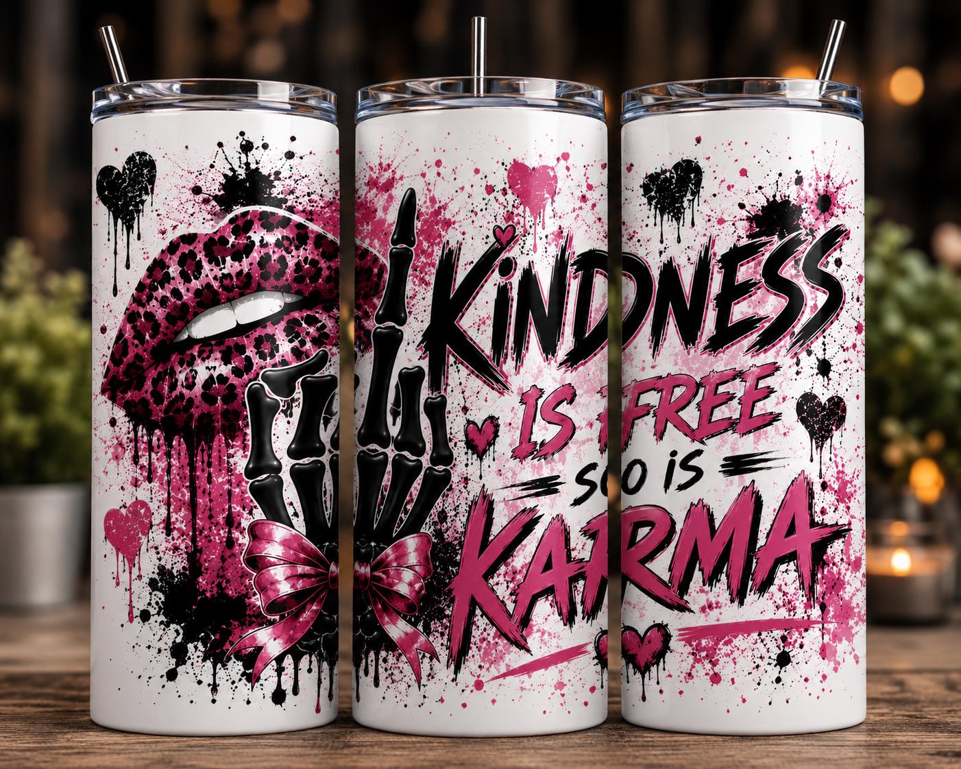 Gothic Skeleton Tumbler | Manifest Dreams, Kindness Free | Sublimation Print