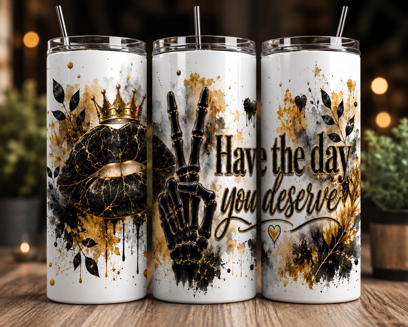 Gothic Skeleton Tumbler | Manifest Dreams, Kindness Free | Sublimation Print