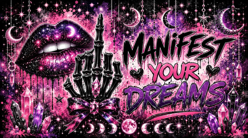 Gothic Skeleton Tumbler | Manifest Dreams, Kindness Free | Sublimation Print