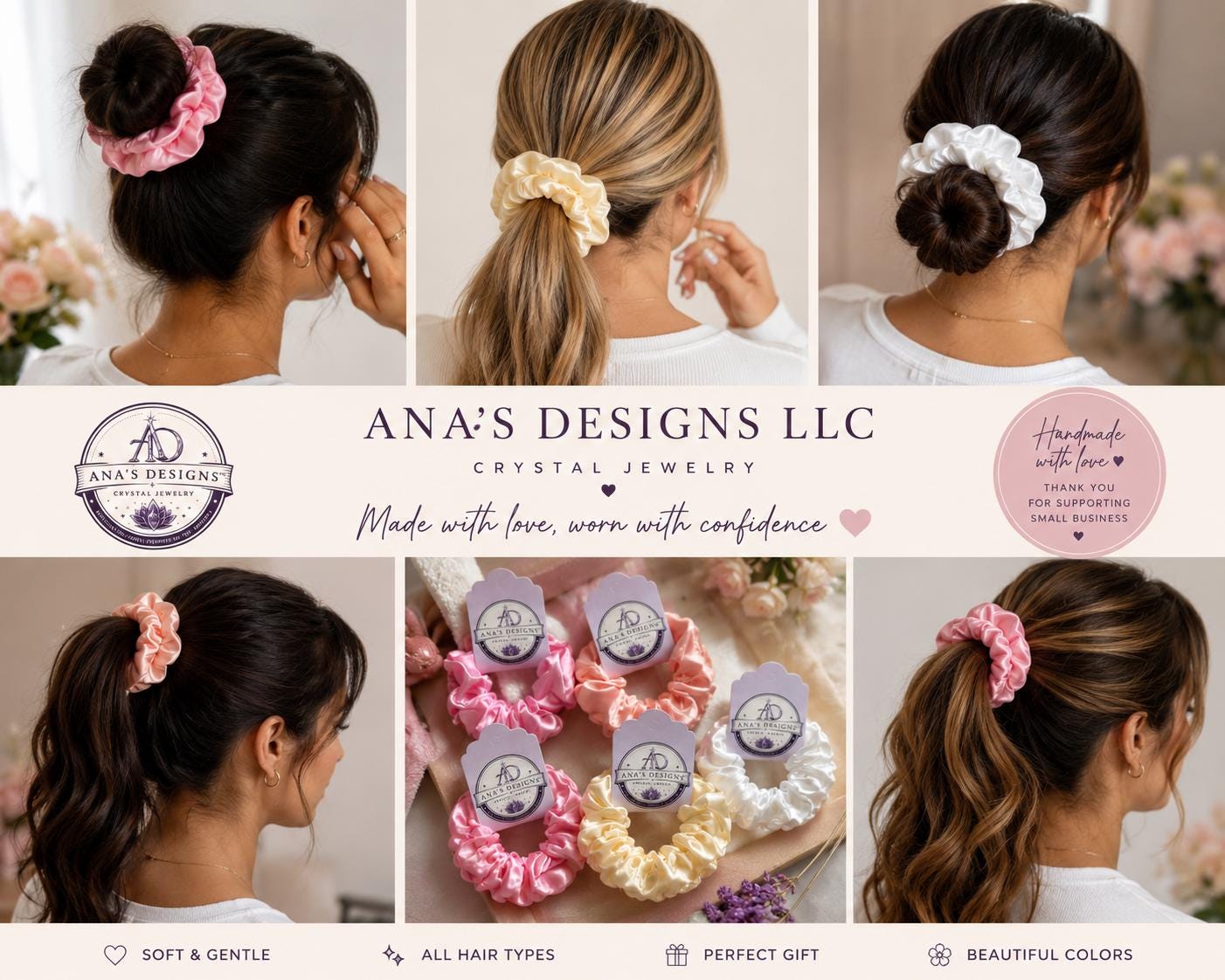 Satin Scrunchies – Gentle Hair Tie, Elegant Style, Soft Finish