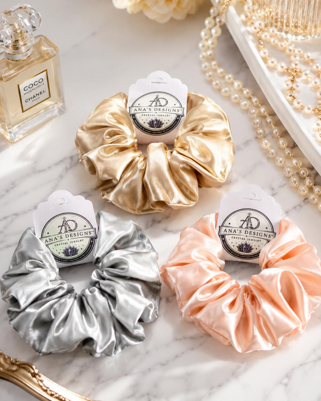 Medium Satin Scrunchie | Luxury Hair Accessory, Gentle Ponytail Holder
