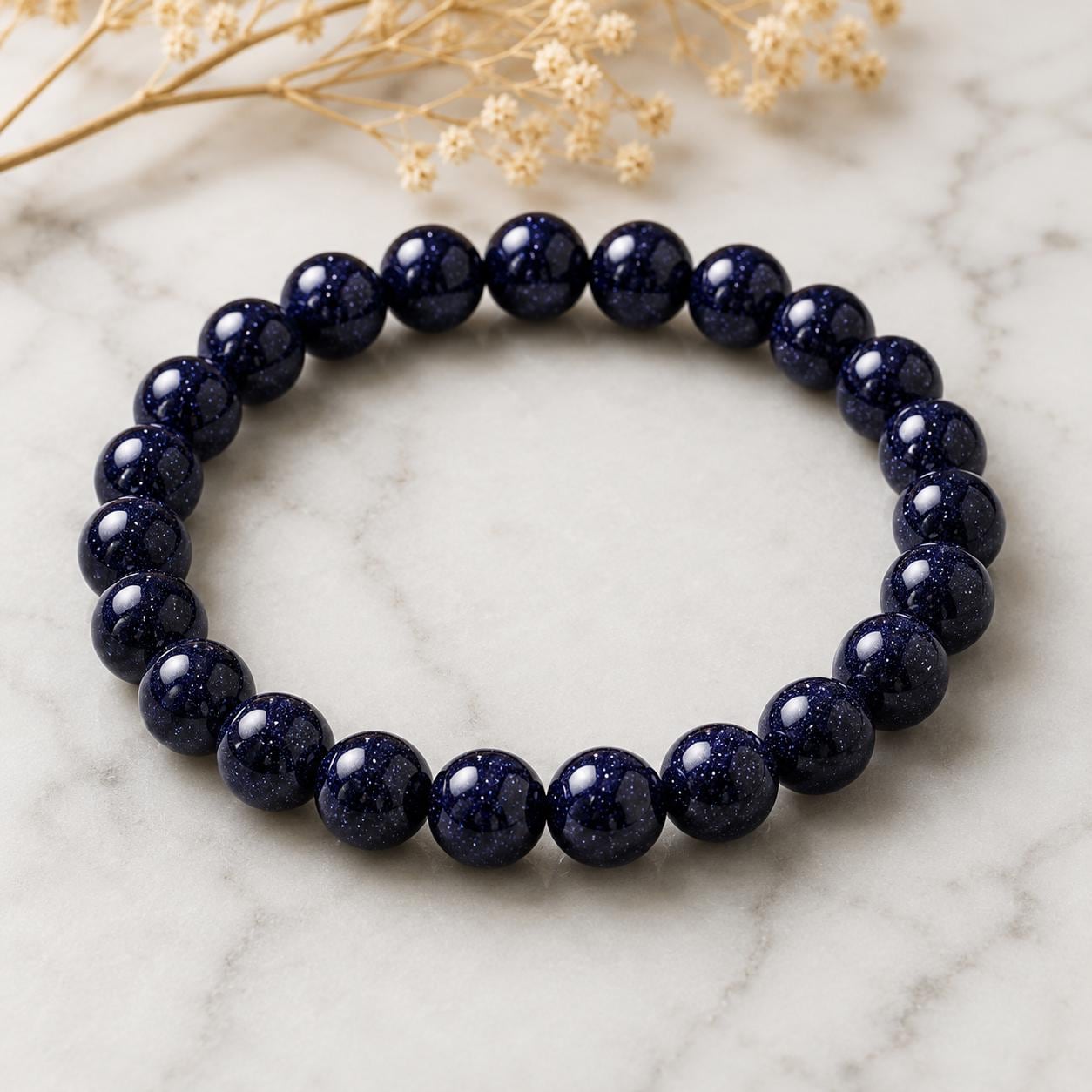 Cosmic Midnight Blue Goldstone 8 mm Crystal Bracelet